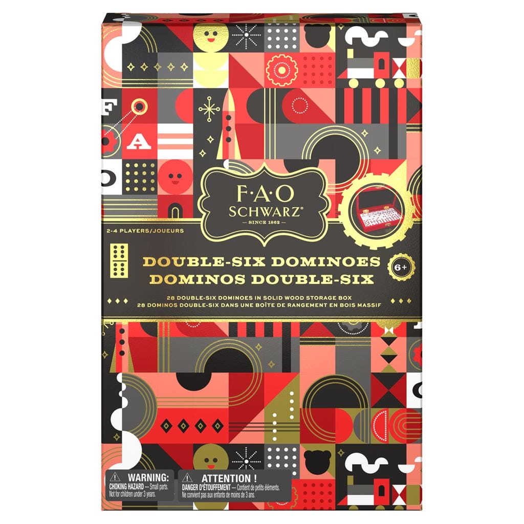 Classic Matching Game for Adults and Kids Ages 6 and up FAO Schwarz Double Six Color Dot Dominoes 